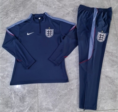 26-27 England Royal Blue Thailand Soccer Tracksuit-411