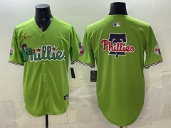 (Logo 7) Philadelphia Phillies 6 Generations Green MLB Jersey-0840