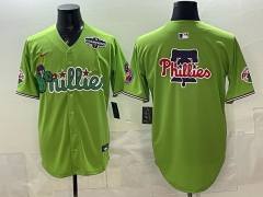(Logo 6) Philadelphia Phillies 6 Generations Green MLB Jersey-0840