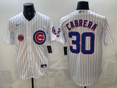 (Logo 7) Chicago Cubs White #30 MLB Jersey-0840
