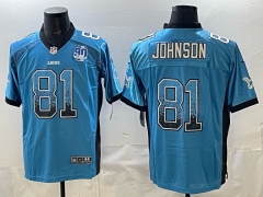 Drift Version Detroit Lions Blue #81 NFL Jersey-0840