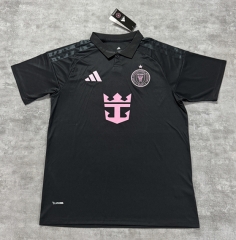 With Pink Star (S-4XL) 26-27 Inter Miami CF Away Black Thailand Soccer Jersey AAA-4506