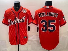 Special Version Detroit Tigers 1st Generation Orange #35 MLB Jersey-0840