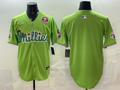 (Logo 2) Philadelphia Phillies 6 Generations Green MLB Jersey-0840