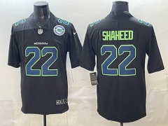 (Logo 2) Fashion Version Seattle Seahawks Black #22 NFL Jersey-0840