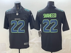 (Logo 1) Fashion Version Seattle Seahawks Black #22 NFL Jersey-0840
