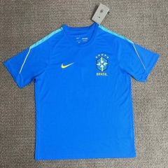 (S-4XL) 26-27 Brazil Blue Thailand Training Soccer Jersey AAA-2315