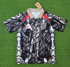 (S-4XL) 26-27 Joint Version England Blqack&Grey Thailand Soccer Jersey AAA-403
