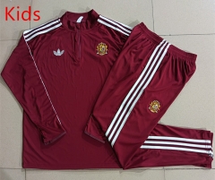 26-27 Spain Maroon Kid-Youth Soccer Tracksuit-815