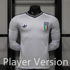 (S-3XL) Player Version 26-27 Italy Away White LS Thailand Soccer Jersey AAA-888