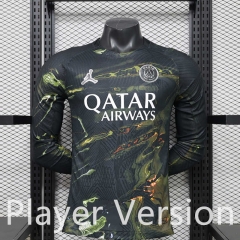 (S-3XL ) Player Version 26-27 Paris SG 4th Black LS Thailand Soccer Jersey AAA-888