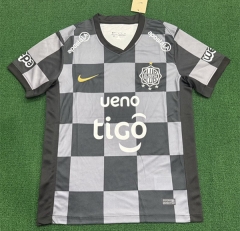 (S-4XL) 26-27 Olimpia Asunción Away Black&Grey Thailand Soccer Jersey AAA-2414