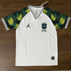 (S-4XL) 26-27 Brazil White Thailand Training Soccer Jersey AAA-8747