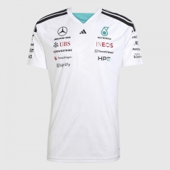 (S-5XL) 2026 Mercedes Round Collar White Formula One Racing Suit