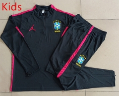 26-27 Brazil Black Kids/Youth Soccer Tracksuit-815