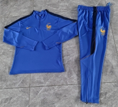 26-27 France Color Blue Thailand Soccer Tracksuit-411