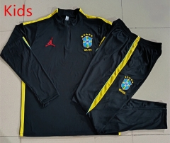26-27 Brazil Black Kids/Youth Soccer Tracksuit-815