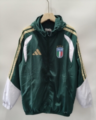 26-27 Italy Dark Green Thailand Trench Coats With Hat-0255