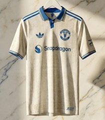 (S-4XL) 26-27 Manchester United 2nd Away Beige Thailand Soccer Jersey AAA