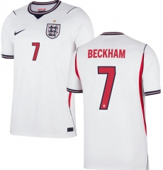 (S-4XL) 26-27 England Home White (BECKHAM #7) Thailand Soccer Jersey AAA