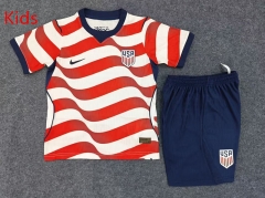 26-27 USA Home Red&White Kids/Youth Soccer Unifrom-9527