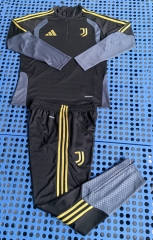 26-27 Juventus Black Thailand Soccer Tracksuit Uniform-411