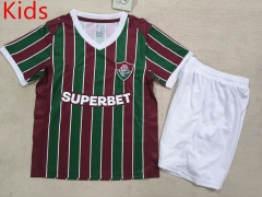 26-27 Fluminense de Feira Home Red&Green Kids/Youth Soccer Uniform-507