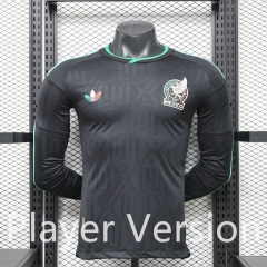 (S-3XL) Player Version 26-27 Mexico 2nd Away Black LS Thailand Soccer Jersey AAA-888