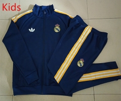 26-27 Real Madrid Dark Blue Kids/Youth Soccer Jacket Uniform-815