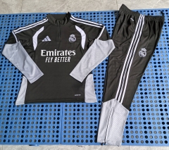 26-27 Real Madrid Black Thailand Soccer Tracksuit-815