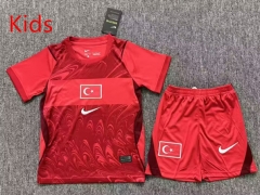 26-27 Turkey Home Red Kids/Youth Soccer Uniform-7358