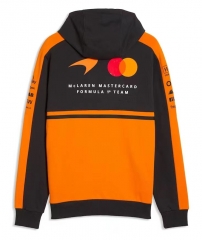 (S-3XL )2026 McLaren Black&Orange Formula One Racing Suit Tracksuit Top With Hat