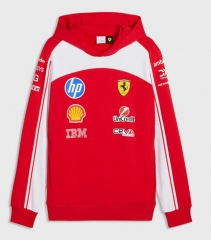(S-3XL )2026  Ferrari  Red Formula One Racing Suit Tracksuit Top With Hat