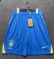 26-27 Correct Version Brazil Home Blue Thailand Soccer Shorts-2886