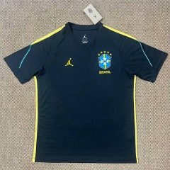 (S-4XL) 26-27 Brazil Black Thailand Training Soccer Jersey AAA-2315