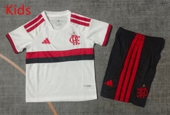 26-27 Flamengo Away White Kids/Youth Soccer Uniform-9484