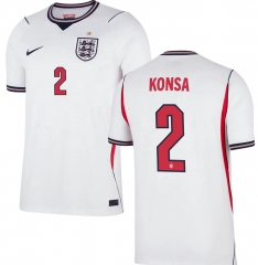 (S-4XL) 26-27 England Home White (KONSA #2) Thailand Soccer Jersey AAA