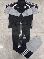 26-27 Real Madrid Black Thailand Soccer Jacket Uniform-411