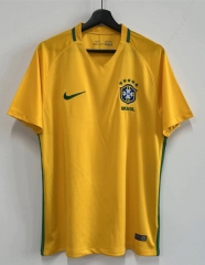 Retro Version 2016 Brazil Home Yellow Thailand Soccer Jersey AAA-2483