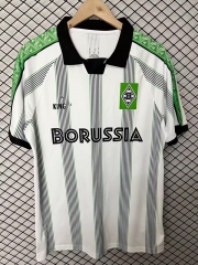(S-4XL) 26-27 Special Version Borussia Mönchengladbach White Grey Stripe Thailand Soccer Jersey AAA-2044